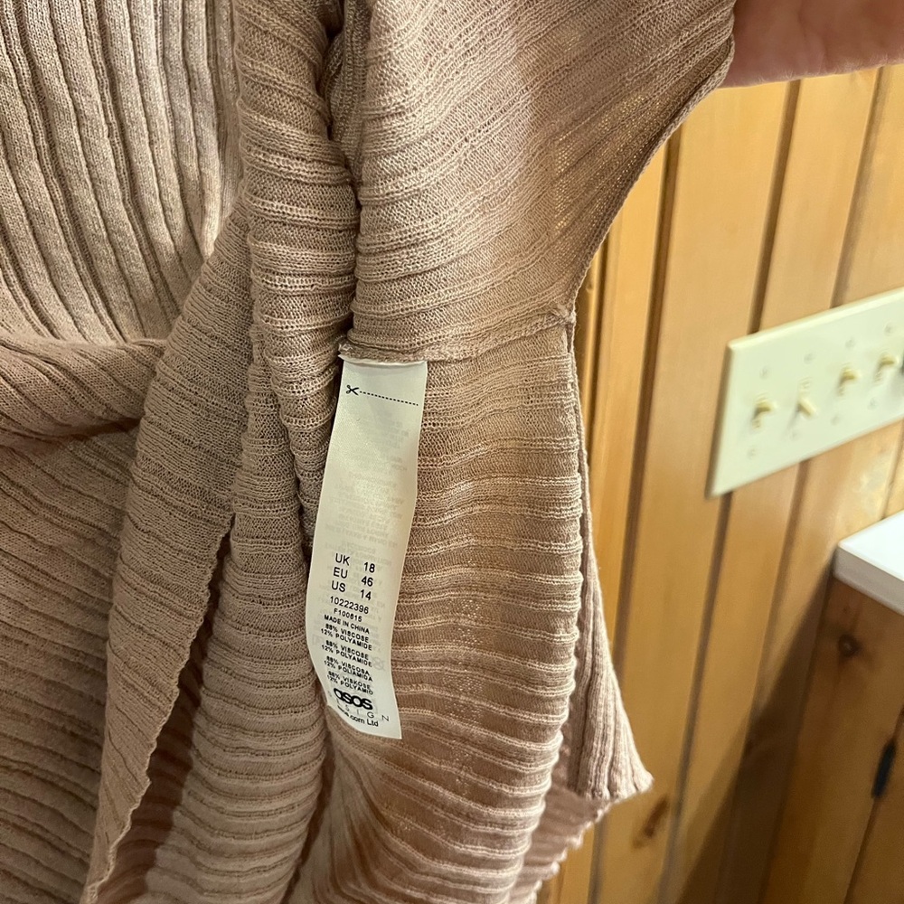 ASOS Ribbed Knit Beige Blouse - Picture 3 of 4